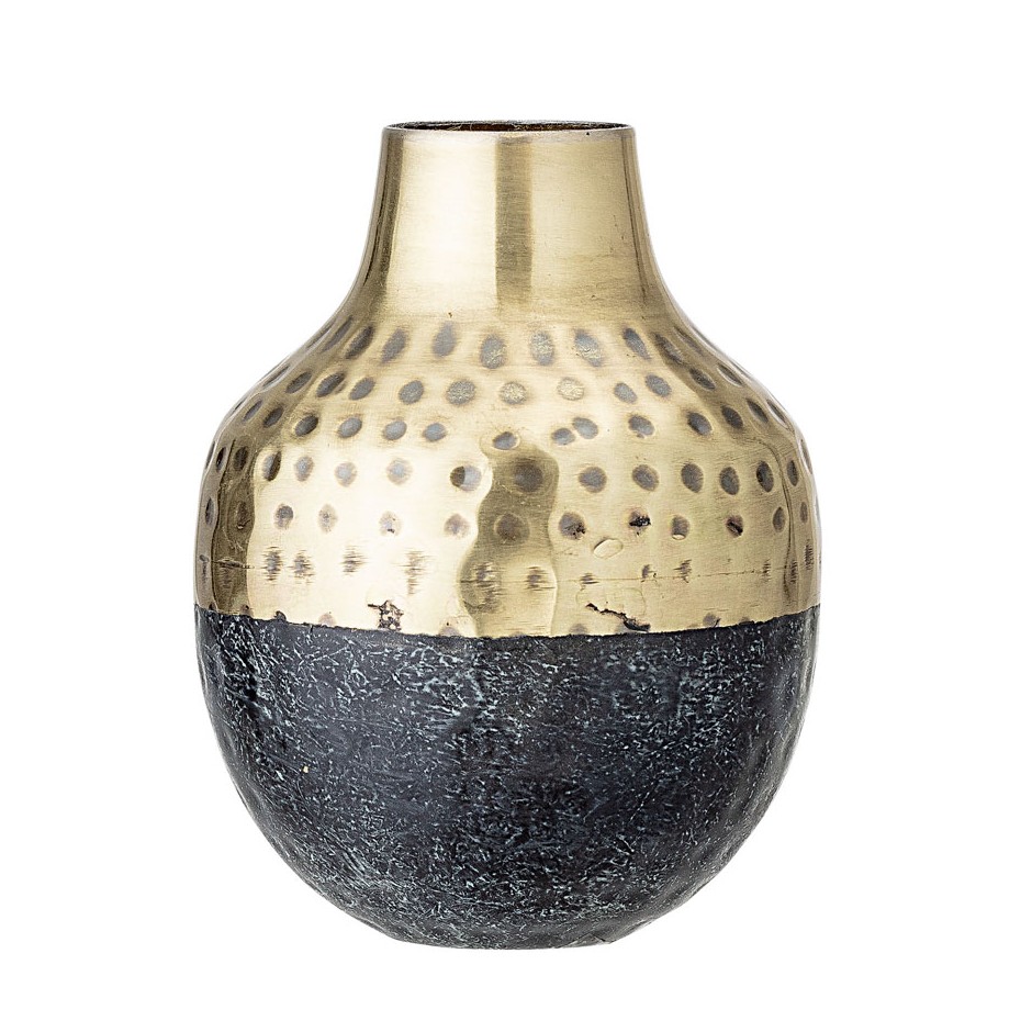 Vase en laiton et métal noir